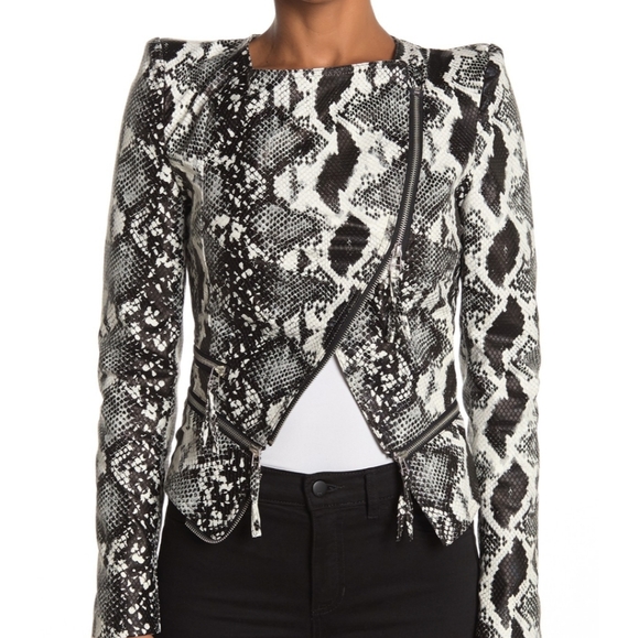 NWT: TOV Power Shoulder Faux Snakeskin Leather… - Picture 3 of 6